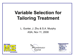 Variable Selection for Tailoring treatment