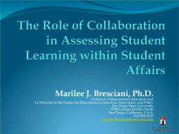 The Role of Collaboration in Assessing Student Learning
