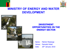 INVESTMENT OPPORTUNITIES IN THE ENERGY SECTOR