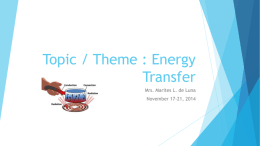 Topic / Theme : Energy Transfer