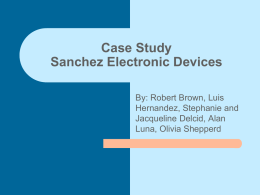 Case Study Sanchez Electronic Devices