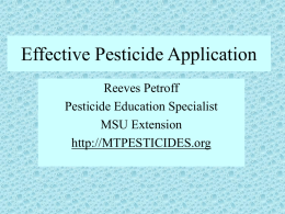 Effective Pesticide Application