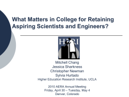 What Matters in College for Retaining Aspiring Scientists