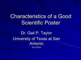 Characteristics of a Good Scientific Poster