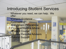 Introducing Student Services