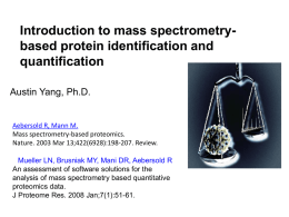 Mascot Example Slides - Proteomics Lab in Univeristy of