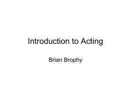Introduction to Acting - TACIT