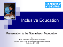 Inclusive Education - Handicap International