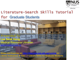 Library Resources Search Skills for Nursing students