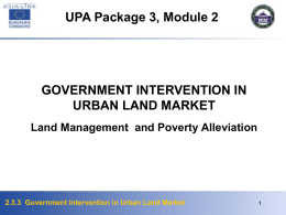 Lessone 6 Government Intervention In Urban Land Market