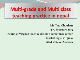 Multigrade Teaching in Nepal
