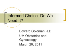 Informed Choice- legal issues