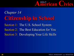 Chapter 14: Citizenship in School