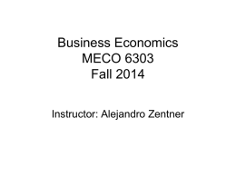 Business Economics - The University of Texas at Dallas
