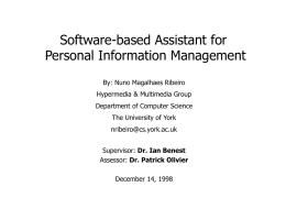 Software based Assistant for Personal Information Management