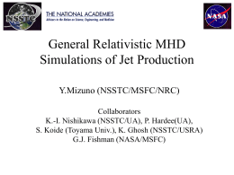 General relativistic MHD simulations of relativistic jet
