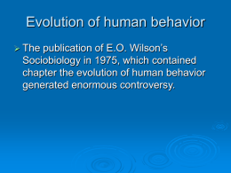 Evolution of human bahavior