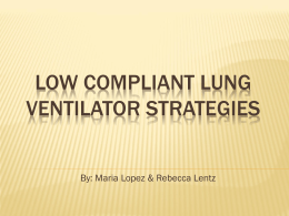 Low Compliant lung ventilator strategies