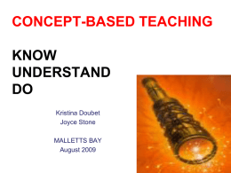 CONCEPT-BASED TEACHING & KNOWs, UNDERSTANDs, & DOs