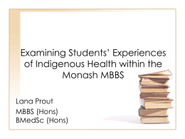 Examining Students’ Experiences of Indigenous Health