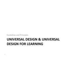 Universal Design & Universal Design for Learning