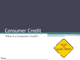 Consumer Credit - Union High School