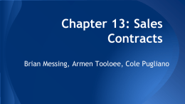 Chapter 13: Sales Contracts - Bainbridge Island School