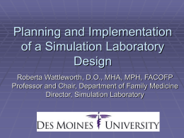 Planning and Implementation of simulation Laboratory Design