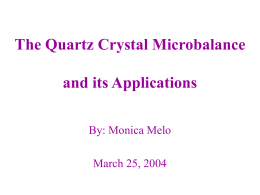 The Quartz Crystal Microbalance and its Applications