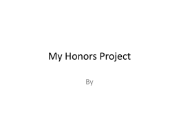 My Honors Project