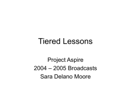 Tiered Lessons - Ball State University