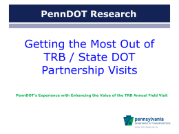 PennDOT Getting the Most out of Partnership Visits-