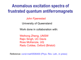 Anomalous excitation spectra of frustrated quantum