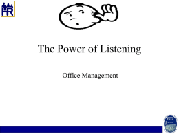 The Power of Listening Powerpoint