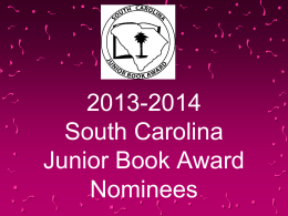 2013-2014 South Carolina Junior Book Award Nominees