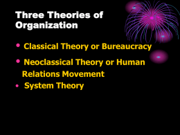 Three Theories of Organization