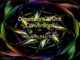 Dimensions & Unit Conversions
