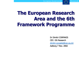 Towards the Sixth Framework Programme