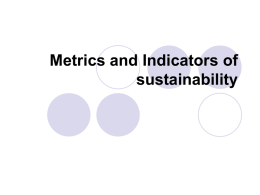 Metrics and Indicators of sustainability