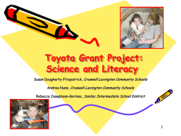 MSTA and Toyota Grant Projects Science and Literacy