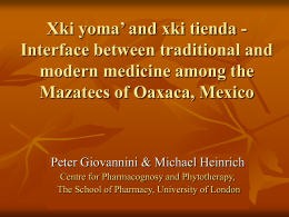 Mazatec ethnomedicine: plants,drugs and culture. Interface