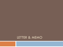 Letter & Memo