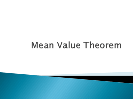 Mean Value Theorem - Lompoc Unified School District