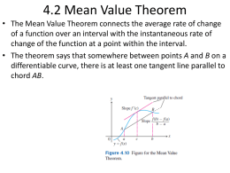 4.2 Mean Value Theorem - Cardinal O'Hara High School