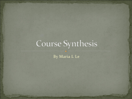 Course Synthesis - University of Minnesota Twin Cities