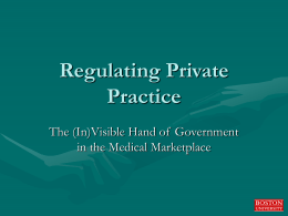 Regulating Private Practice