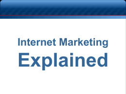 Internet Marketing Explained