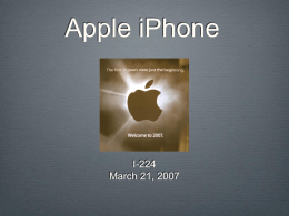 Apple iPhone - UC Berkeley School of Information