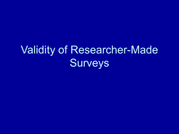 Reliability and Validity of Researcher