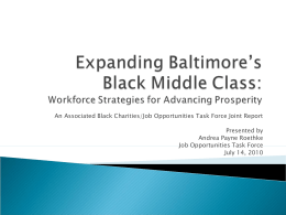 Expanding Baltimore’s Black Middle Class: Workforce Strategies